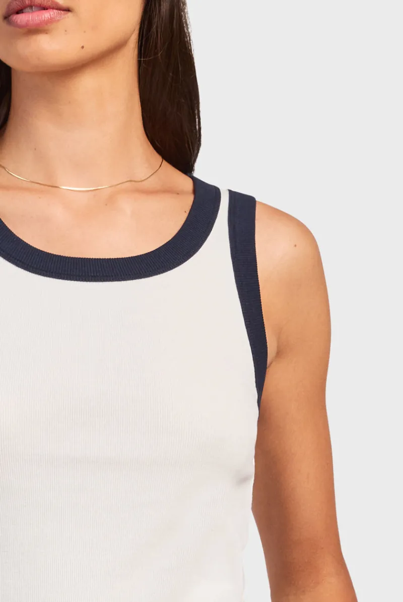 Online Academy Brand Contrast Rib Tank